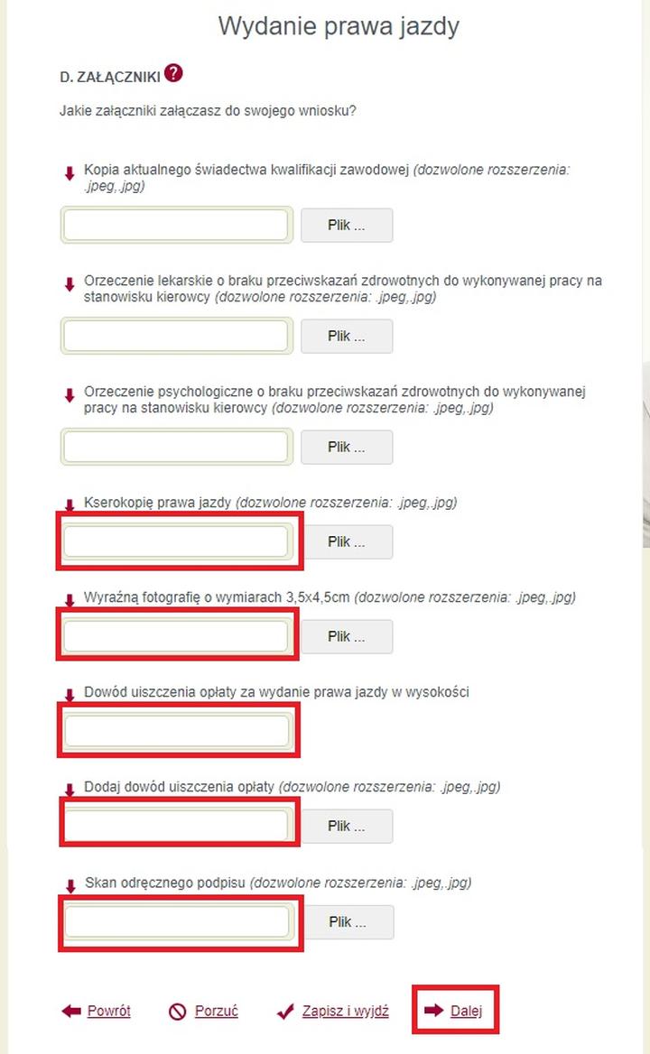 Wymiana prawa jazdy online